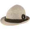 Hut Breiter Breiter Cappello originale da uomo in stile bavarese, cappello in feltro, cappello da escursionismo a punta, 100% lana, tesa stretta e cordino di lana, TRE colori, grigio chiaro, XL