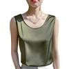 GUOCU Donna Canotta in Raso di Seta con Girocollo Estate Canottiera di Base Tank Top Elegante Senza Maniche Maglietta Tops Gilet T-Shirt Casual Allentata Basic Cami Camisole Camicette Top per Ufficio B M