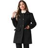 Allegra K Cappotto donna giacca marinaio | Risvolto tacca, metà coscia, manica lunga, abiti trench, capispalla elegante, completamente foderato, ufficio aziendale