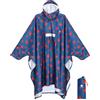 ANYOO Poncho Antipioggia Impermeabile con Maniche e Tasca, Leggero Mantella Antipioggia per Adulti con Cappuccio per Attività all'aperto, Campeggio, Escursionismo, Pesca, Blu scuro, Taglia Unica