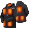 ARRIS Giacca riscaldata da uomo, con batteria ricaricabile da 7,4 V, 8 zone di riscaldamento, cappuccio rimovibile, per l'inverno, colore nero, Nero , L