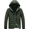 Generic Piumino leggero da uomo, con cappuccio, caldo cappotto invernale trapuntato, foderato, cerniera intera, capispalla imbottito, verde, taglia 4XL