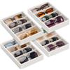 Lolalet Scatola per Occhiali da Sole Cassettiera, 4 Scomparti Impilabile Occhiali da Sole Organizzatore Scatola, Porta Occhiali Multiplo per Uomo Donne -4 Pezzi, Bianco