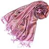 Lorenzo Cana Pashmina - Sciarpa in tessuto jacquard, 100% seta, motivo Paisley, in seta pashmina, multicolore, 70 x 190 cm