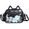 Vobomo Cat Ita Bag Zaino Scuola Pelle PU Adretter Zaino Bambina Y2k Stelle Singola Borsa a Tracolla, Nero , S