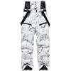 Gefomuofe Salopette da uomo impermeabili invernali con spalline regolabili, pantaloni da neve, pantaloni termici, imbottiti, pantaloni da sci e snowboard, bianco, L