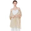 BEAUTELICATE Scialle Stola Donna Elegante Chiffon Coprispalle Sciarpa Estivo per Cerimonia Matrimonio Sposa Festa (Champagne - Plus Size, Taglia unica)