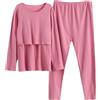 aromm Abiti Premaman Donna Maglie e Pantaloni Casual Lunghi Set di Abbigliamento per L'Allattamento, Rosa Antico, S