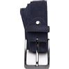 QUAMOD cintura uomo in pelle scamosciata da 4 cm (40 mm) di larghezza | pelle scamosciata con confezione regalo | produzione ecologica e solidale | BLU NAVY (X-Large) 105 CM