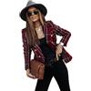 Generisch Blazer, cardigan da donna, per il tempo libero, per il lavoro, elegante, lungo, casual, basic, da lavoro, da donna, E rosso., L