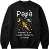 Colorfamily Felpa papà Verso l'Infinito e Oltre - Felpa Divertente - Idea Regalo Festa del papà, Compleanno e Anniversario, 100% Cotone, Girocollo Uomo Nera