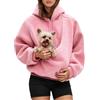 Achimlt Felpa Donna con Grande Tasca per Piccoli Animali, Classico Felpa Donna con Cappuccio Casual Tinta Unita Giacca Comfort Hoodie Sweatshirt Felpe per Autunno Inverno (Rosa, M)