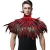 Shyllin Mantello di Piume, Scialle Piume, Mantello Gotico, Costume di Halloween, Costume da Corvo,Boa di Piume per Halloween e Carnevale