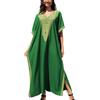 YouKD Wemen Boho lungo caftano abito maxi cardigan taglia unica loungewear bikini copricostume, F verde., Taglia unica