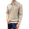 Sonnena Polo da Uomo in Maglia di Lana A Maniche Lunghe con Bottoni Bavero Slim Business Casual Pullover Polo Top Maglione Invernale con Strato Interno in Maglia Spessa, Abbigliamento da Uomo