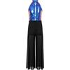 inhzoy Tuta Intera da Ballo Lirico Contemporaneo Bambina Abito da Pattinaggio Artistico Body Danza Classica Ginnastica Ritmica Jumpsuit da Balletto Senza Maniche Dancewear Blu 9-10 anni