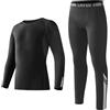 Startseite Base Layer Kids - Set di intimo termico traspirante per bambini, con strisce riflettenti, a maniche lunghe, a compressione, foderate in pile, per calcio, hockey, colore nero, Nero , 16-18 Years / SIZE