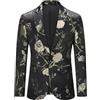 YOUTHUP Blazer Uomo Slim Fit Ricamato 1 Bottone Monopetto Elegante