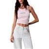Calvin Klein Canotta Donna - Cradle Pink Modello LV047F816G8Z6 Contour 2X2 Rib GRAP, 8Z6 -