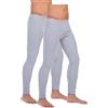 BestSale247 Mutande termiche da uomo lunghe (confezione da 2) con interno in pile caldo invernale, biancheria intima da sci in cotone, grigio., M