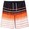 MEILONGER Costume da bagno per ragazzi, pantaloncini da bagno ad asciugatura rapida, boardshorts con fodera in rete, tasche e coulisse regolabile, Arancio striato, 152
