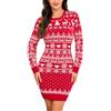 Wayleb Abito Natale Donna, Vestito Natalizio Invernale in Maglia Girocollo Manica Lunga - Elegante Abbigliamento Vestito Festivo per Natale, Feste o Quotidiano Slim Fit S-XXL