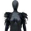 Asudaro Gotico Piuma Mantello Mantello Gotico Donna Top In Vera Piuma Da Donna Scialle Piuma Di Gallo Frange Decorative Fai Da Te Unisex Mantello Medievale Cappuccio Coprispalle In Piume Naturali