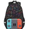 BeaulynZaino scolastico per ragazzi, Borsa da scuola per bambini per studenti elementari, Zaino per videogiochi da 17 per laptop, Game-teal+arancio, One Backpack