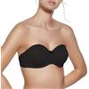 Selene, Reggiseno Donna a Fascia Senza Imbottitura, con Ferretto e Interno in Silicone, Spalline Inseribili, Collezione Joanna, Colore Nero, Taglia 3C