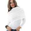 Toocool Coprispalle Donna Cappa Collo Sciarpa Bolero Tricot Dolcevita Poncho AS-0430[Panna]