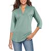 CEASIKERY - Camicetta da Donna con Maniche a 3/4, Scollo a V, Casual