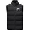 BAGLEV Gilet Invernale da Uomo con Colletto alla Coreana Logo Personalizzato/Testo Giacca Senza Maniche Addensato Piumino Anti Gilet Caldo Personalizzato Fai da Te da Uomo Black,XXL