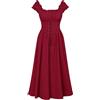 Rrongwn Abito medievale da donna in cotone, stile vintage, per feste, abito da sera, colore: rosso