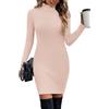 Hotouch Abito in Maglia da Donna Elegante Abito A Collo Alto E Maniche Lunghe Vestito Invernale Caldo S-XXL