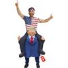 Morph Costume Trump A Cavalluccio Adulto, Presidente Trump Costume | Tuta Intera con Gambe Finte, Design Presidenziale Blu, Perfetto per Halloween, Sempre un Successo