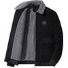 Jinsha Uomo Autunno Inverno Retro Giacca Pile Da di Costine Velluto A Coste Caldo Maniche Lunghe Bocca Foderata In Sherpa Di Lana Pelle Agnello Sciolto Trasporto Giacca Del Camionista Invernale Nero L