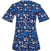 DINOZAVR Carla Uniforme Medica - Medico Casacca da Donna con Bottoni a Pressione - Blu/Zampe L