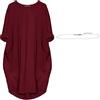 aromm Abito da Camicie Donna Scollo Tondo Sciolta Pianura Casual Taglia Grossa Midi Vestito con Tasche