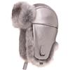 Futrzane Cappello di Pelle con Paraorecchie - Berretto Donna Aviatore Pelliccia (S, Argento - Argento Siberian)