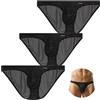 AIEOE Biancheria intima da uomo, a rete, traspirante, trasparente, mini slip a vita bassa, sexy, sottile, da uomo, Nero , XL