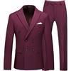 Vhersily 2025 Abito Da Uomo Slim Fit 2 Pezzi Doppio Petto Business Matrimonio Prom Smoking Abiti Giacca Pantaloni, Per Eventi, In Velluto, Vestiti Cotone Moderni Comode, Completo da Cerimonia