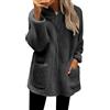 HEONSATI Donna Giacca in Peluche Giacche Fine Fleece a Maniche Lunghe Giacca Sherpa Outdoor Cappotti in Pile con Zip e Cappuccio Calda Felpa Pile Teddy Versione Loose Del Warm Autunno e Inverno