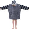 A2Z 4 Kids Ragazze Ragazzi Oversize Cappuccioc Animale - Snuggle 957 Raccoon Kids 3-6