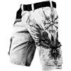 Generic Pantaloncini uomo mitologia norrena stampa 3D costume pirata vichingo tatuaggio pantaloni viaggio escursionismo cargo estate mare(Viking tattoo -DK-8,L)