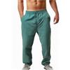 Luadnysin Pantaloni Uomo Estivi ,Pantalone In Lino Giapponesi Estivo Eleganti Calzoni Casual Tuta Estiva Cotone Leggero Taglie Forti Puro Con Elastico Vita Da Lavoro Leggeri Pantalaccio Yoga,Green,Verde,XXL