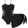 SEAUR Costume da bagno da bambina con gonna a rete, set di costumi da bagno per bambini, 7-16 anni