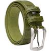 CM Conte Massimo Conte Massimo Cintura Uomo Donna in Vera Pelle Effetto Cocco, Fibbia Nickel Free, Made in Italy, Altezza 3,5 cm, Con Scatola, Verde Chiaro