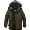 CHIN·MOON Giubbotto Invernale Uomo con Cappuccio Idrorepellente Parka | Cappuccio Rimovibile,Antivento,Impermeabile,Zip SBS bidirezionale,Leggero,Multitasche,Giaccone da Lavoro, All'Aperto,Casual
