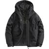 Generico Giacca Impermeabile Uomo per Sci e Neve - Foderata in Pile, Calda per l'inverno, con Cappuccio e Cuciture Completamente Nastrate, Anche per Pioggia(Black, XXXL)