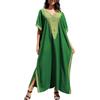 L-Peach Donna Ricamo Spiaggia Caftano Camicia da Notte Bohomian Kimono Biancheria da Notte Sarong Pareo, B3 Verde, Taglia unica